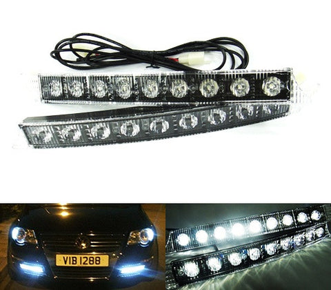 Universal Audi style 9 LED Daytime Running Light Daylight / DRL Fog Lamp