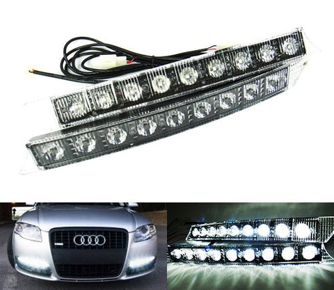 Universal Audi style 9 LED Daytime Running Light Daylight / DRL Fog Lamp