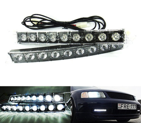 Universal Audi style 9 LED Daytime Running Light Daylight / DRL Fog Lamp