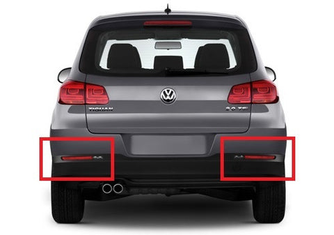 2x LED Bumper Reflector Red lens Tail Brake Light lamp Red 2008-15 Volkswagen Tiguan