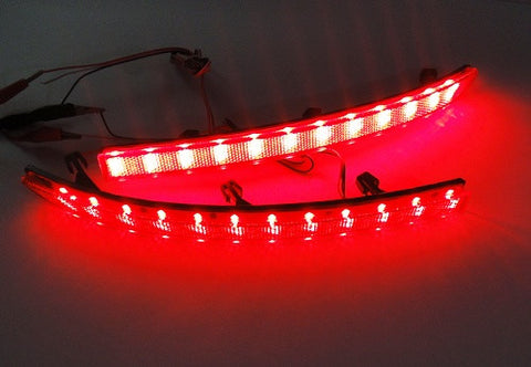 2x LED Bumper Reflector Red lens Tail Brake Light lamp Red 2008-15 Volkswagen Tiguan