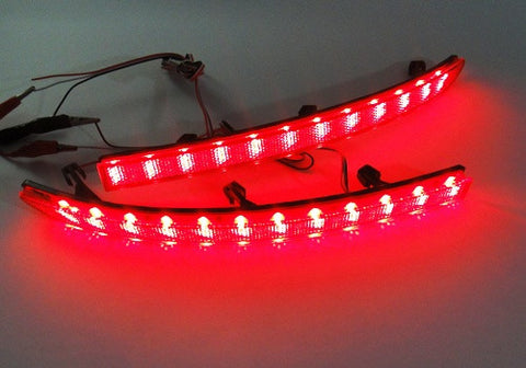 2x LED Bumper Reflector Red lens Tail Brake Light lamp Red 2008-15 Volkswagen Tiguan