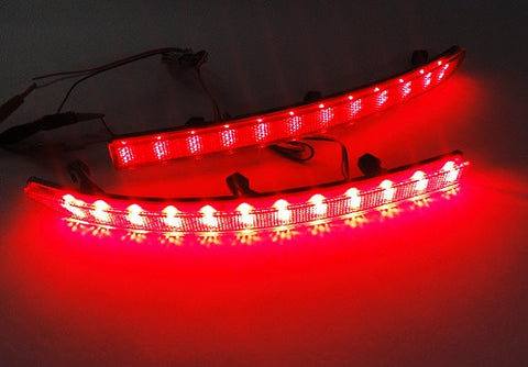 2x LED Bumper Reflector Red lens Tail Brake Light lamp Red 2008-15 Volkswagen Tiguan