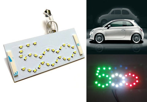 New Fiat 500 Interior 30 SMD LED Dome Map Light Panel Italian color