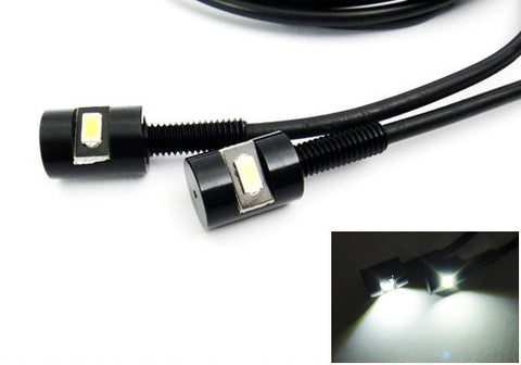 2 pieces of Bolt-On black Screw SMD LED License Plate Light Lamp white
