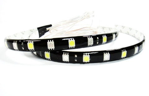 2 pieces of 18 High Power SMD LED Switchback Light strip 30cm white amber