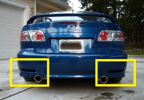 2x LED Bumper Reflector Red lens Tail Brake Light lamp Red 03-08 Mazda6 Mazda 6