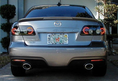 2x LED Bumper Reflector Clear lens Tail Brake Light Red Backup lamp White 03-08 Mazda6 Mazda 6