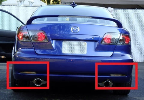 2x LED Bumper Reflector Clear lens Tail Brake Light Red Backup lamp White 03-08 Mazda6 Mazda 6