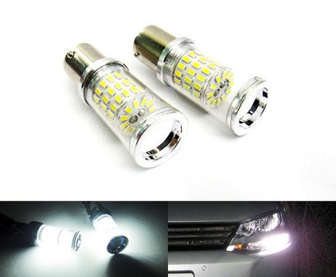 2 pieces of 382 (P21W) 1156 7506 BA15s Diffusion Mirror 60 SMD LED Light 18W white