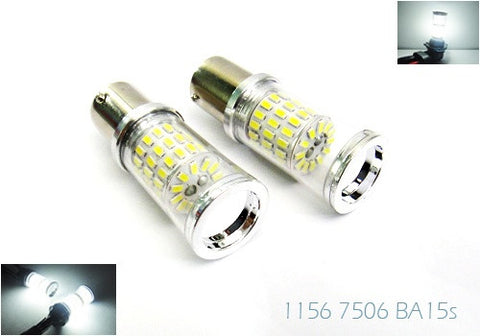 2 pieces of 382 (P21W) 1156 7506 BA15s Diffusion Mirror 60 SMD LED Light 18W white