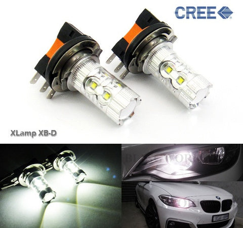 2 pieces of H15 64176 10X CREE XB-D LED Projector Light bulb 50W white