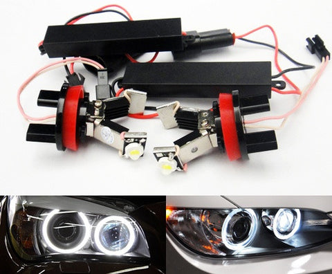BMW xenon white H8 LED Angel Eyes / Halo Ring replacement Light / Lamp bulbs V-shape