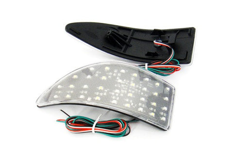 2x LED Bumper Reflector Clear lens Tail Brake Light Red Backup lamp White 2006-13 Lexus IS 250 350