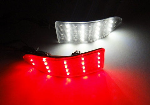 2x LED Bumper Reflector Clear lens Tail Brake Light Red Backup lamp White 2006-13 Lexus IS 250 350
