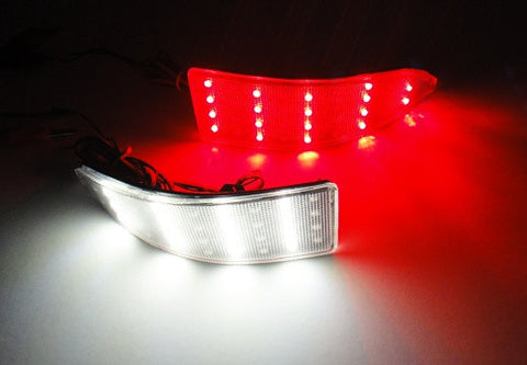 2x LED Bumper Reflector Clear lens Tail Brake Light Red Backup lamp White 2006-13 Lexus IS 250 350