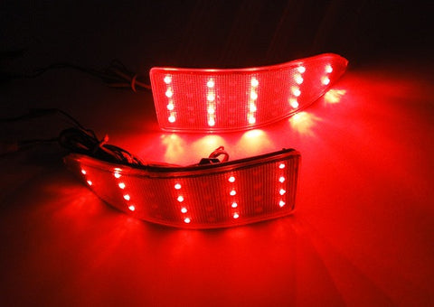 2x LED Bumper Reflector Clear lens Tail Brake Light Red Backup lamp White 2006-13 Lexus IS 250 350