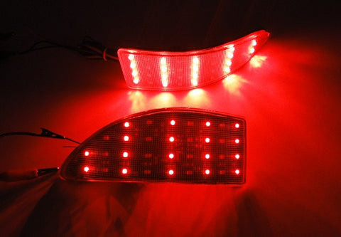 2x LED Bumper Reflector Clear lens Tail Brake Light Red Backup lamp White 2006-13 Lexus IS 250 350