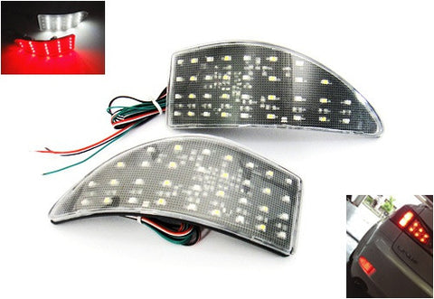 2x LED Bumper Reflector Clear lens Tail Brake Light Red Backup lamp White 2006-13 Lexus IS 250 350