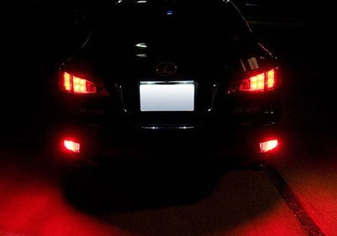 2x LED Bumper Reflector Clear lens Tail Brake Light Red Backup lamp White 2006-13 Lexus IS 250 350