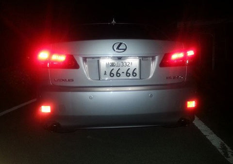 2x LED Bumper Reflector Clear lens Tail Brake Light Red Backup lamp White 2006-13 Lexus IS 250 350