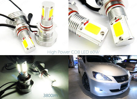 2 pieces of 9006 HB4 High Power COB LED HeadLight Fog Light bulb 60W white