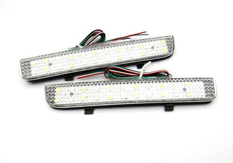 2x LED Bumper Reflector Clear lens Tail Brake Light Red Backup lamp White L322 Range Rover LR2