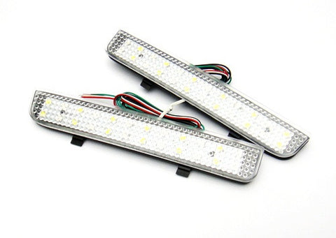2x LED Bumper Reflector Clear lens Tail Brake Light Red Backup lamp White L322 Range Rover LR2