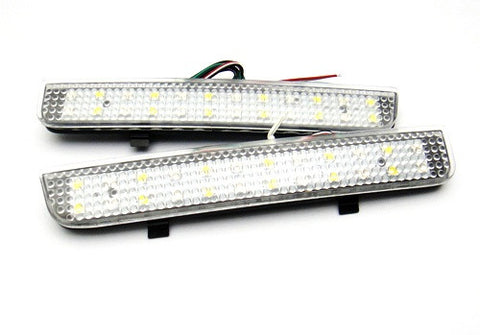 2x LED Bumper Reflector Clear lens Tail Brake Light Red Backup lamp White L322 Range Rover LR2