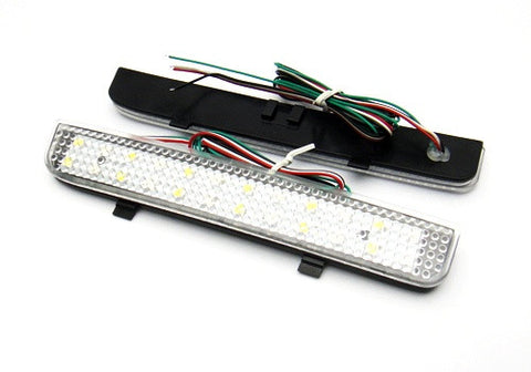 2x LED Bumper Reflector Clear lens Tail Brake Light Red Backup lamp White L322 Range Rover LR2