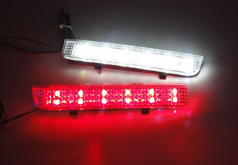 2x LED Bumper Reflector Clear lens Tail Brake Light Red Backup lamp White L322 Range Rover LR2
