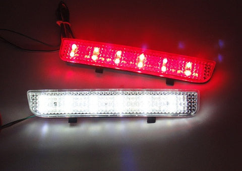 2x LED Bumper Reflector Clear lens Tail Brake Light Red Backup lamp White L322 Range Rover LR2