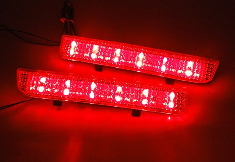 2x LED Bumper Reflector Clear lens Tail Brake Light Red Backup lamp White L322 Range Rover LR2