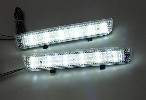 2x LED Bumper Reflector Clear lens Tail Brake Light Red Backup lamp White L322 Range Rover LR2