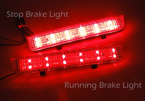 2x LED Bumper Reflector Clear lens Tail Brake Light Red Backup lamp White L322 Range Rover LR2