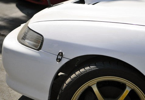 Quick Release Bumper Fender Trunk / Hatch Lid Fastener kit silver