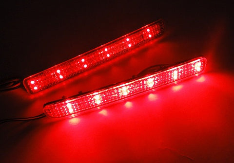 2x LED Bumper Reflector Clear lens Tail Brake Light Red Backup lamp White LR3 LR4 Range Rover Sport