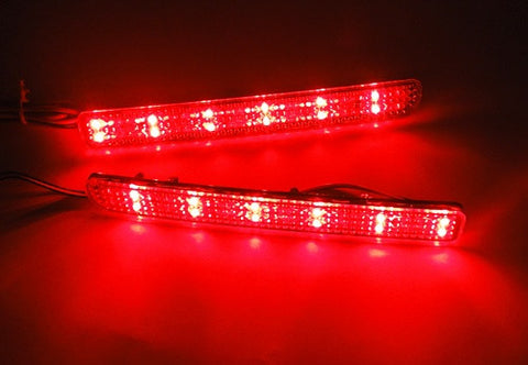 2x LED Bumper Reflector Clear lens Tail Brake Light Red Backup lamp White LR3 LR4 Range Rover Sport
