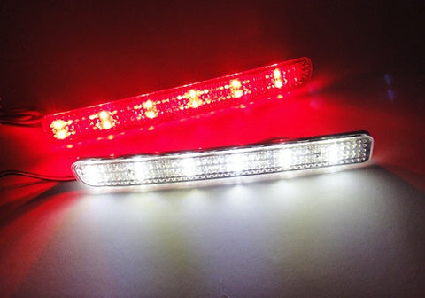 2x LED Bumper Reflector Clear lens Tail Brake Light Red Backup lamp White LR3 LR4 Range Rover Sport
