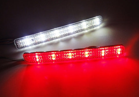 2x LED Bumper Reflector Clear lens Tail Brake Light Red Backup lamp White LR3 LR4 Range Rover Sport