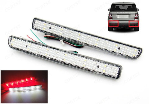 2x LED Bumper Reflector Clear lens Tail Brake Light Red Backup lamp White LR3 LR4 Range Rover Sport