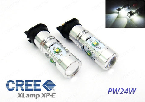 2 pieces of PW24W PWY24W 5x CREE XP-E LED Projector Light bulb 25W white