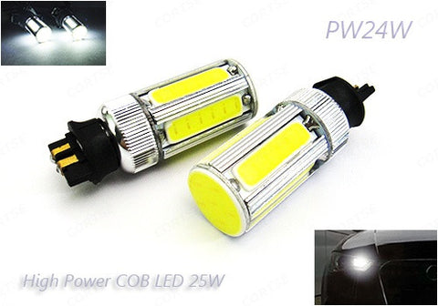 2 pieces of LUFFY PW24W PWY24W High Power COB LED Light bulb 25W white