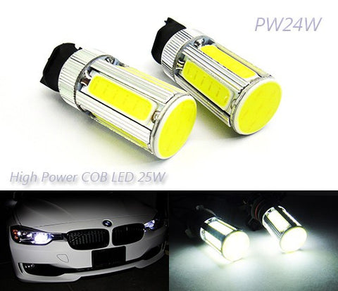 2 pieces of LUFFY PW24W PWY24W High Power COB LED Light bulb 25W white