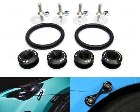Quick Release Bumper Fender Trunk / Hatch Lid Fastener kit black