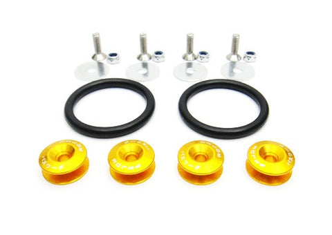 Quick Release Bumper Fender Trunk / Hatch Lid Fastener kit gold