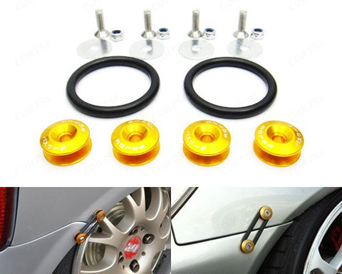 Quick Release Bumper Fender Trunk / Hatch Lid Fastener kit gold