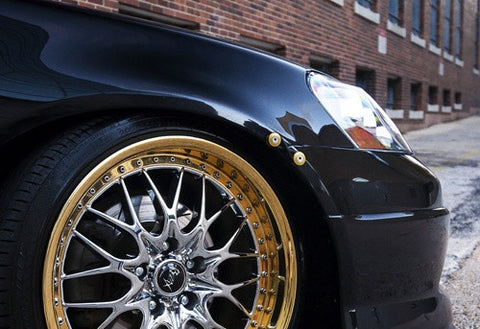 Quick Release Bumper Fender Trunk / Hatch Lid Fastener kit gold