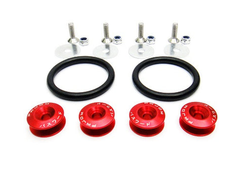 Quick Release Bumper Fender Trunk / Hatch Lid Fastener kit red