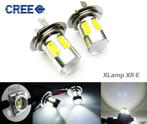 2x H7 (499) CREE XR-E LED Projector Light w/ 6 Plasma SMD LED 14W white